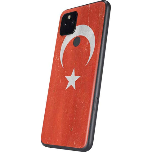 Turkish Flag Distressed Google Pixel 4a 5G Skin